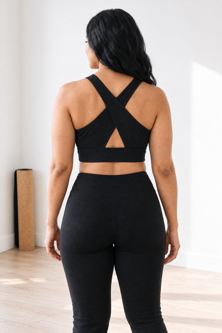 Soutien-gorge / débardeur en coton bio noir