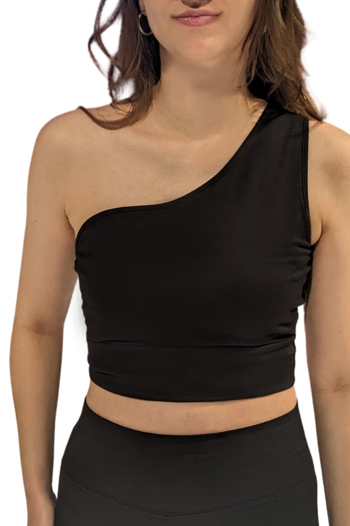 Brassière courte asymétrique noire 2"