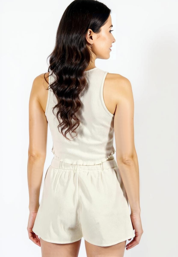 Ensemble débardeur + short en coton bio