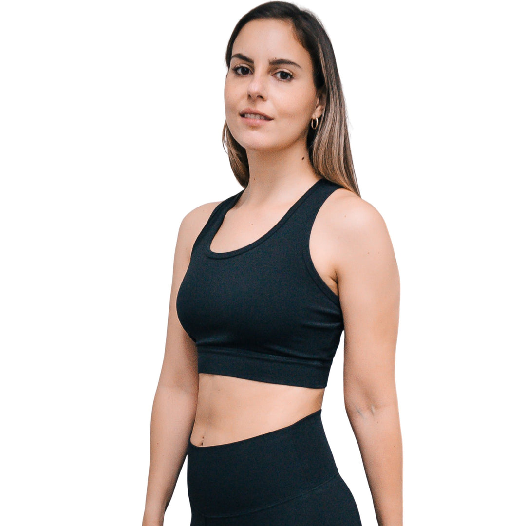 Black Bra Top Organic Cotton Lycra