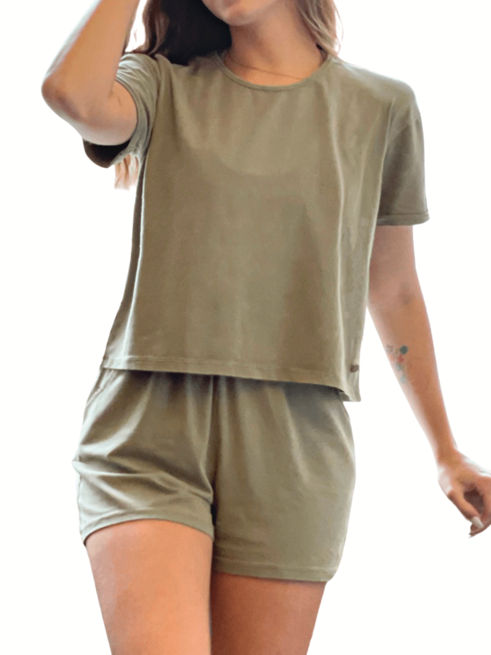 Ensemble t-shirt et short en coton bio Creamfields