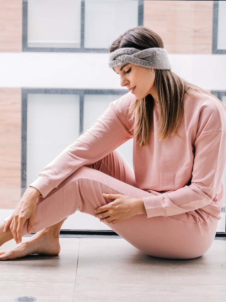 Cotton Clouds Joggers - Pale Rose