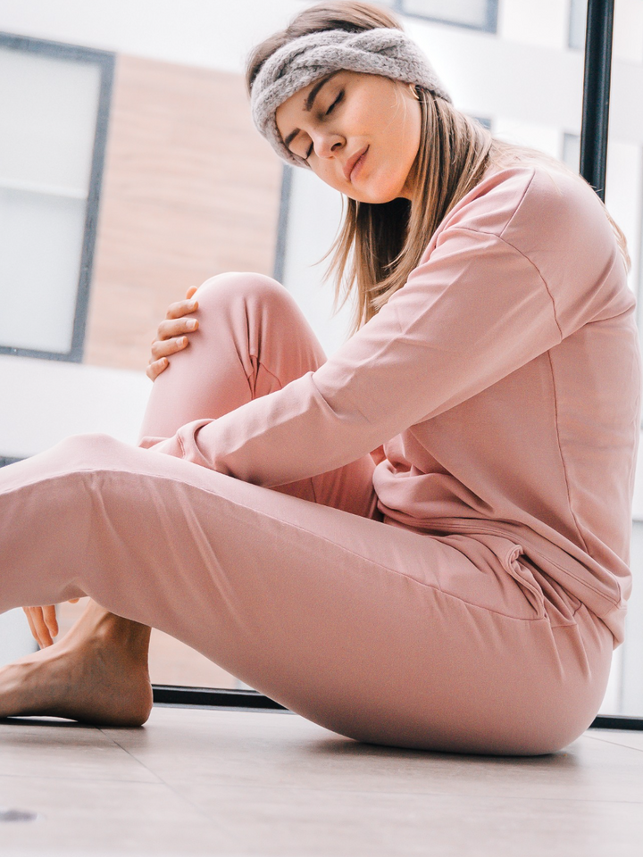 Cotton Clouds Joggers - Pale Rose